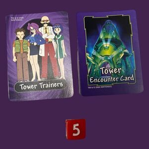 Pokémon Tower Game - 2000 - Milton
Bradley Game Die and a Set of Cards 
Complete
